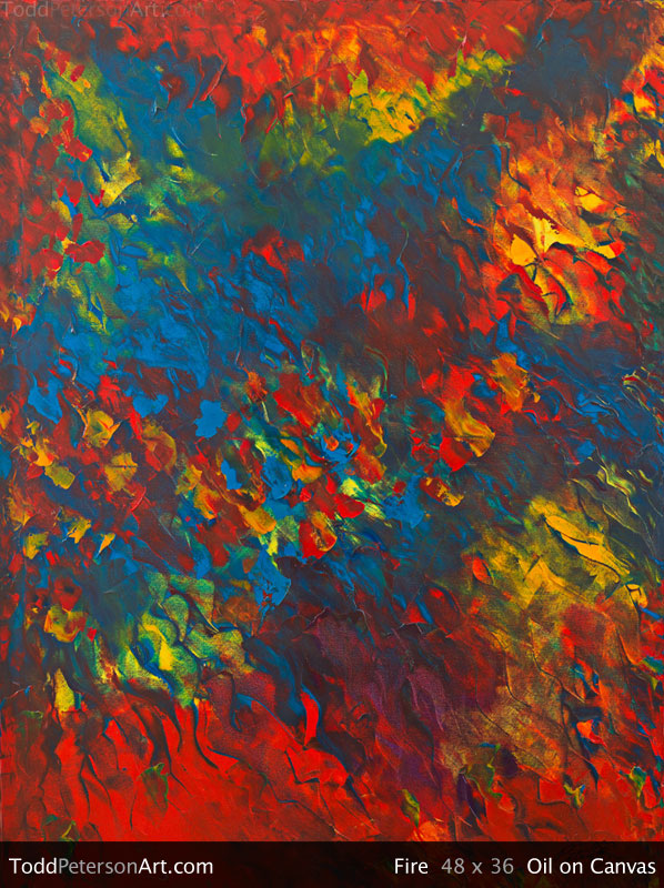 Fire oil on canvas painting from Todd Peterson's Passion Collection